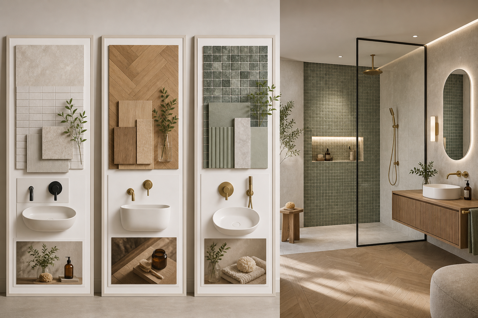 Moodboard di materiali e finiture