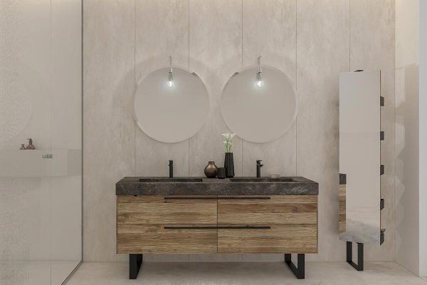 Mobile bagno in castagno Legnobagno Life 04