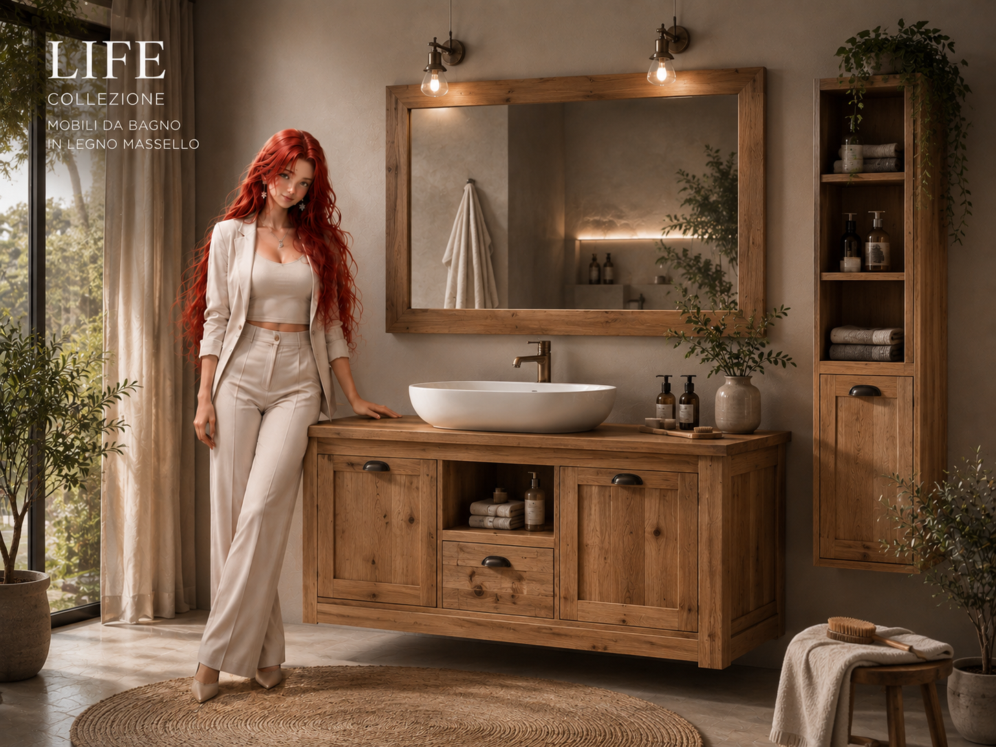 Collezione Life Legnobagno in legno massello