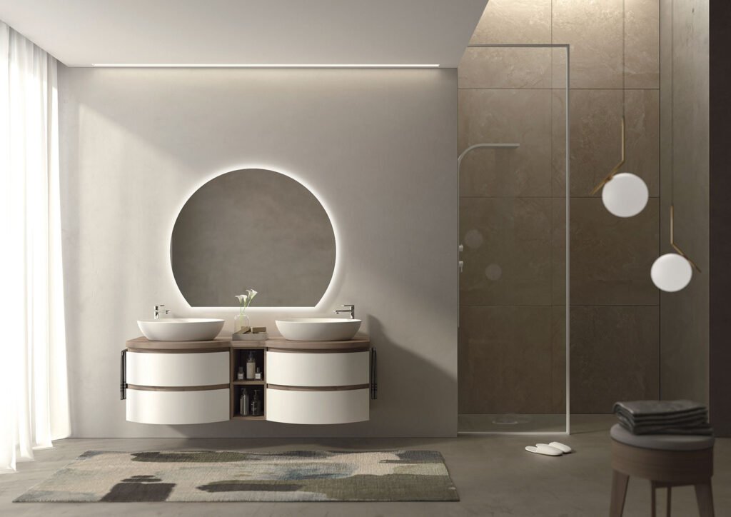Mobile bagno curvo Legnobagno Freedom Curvo FC08