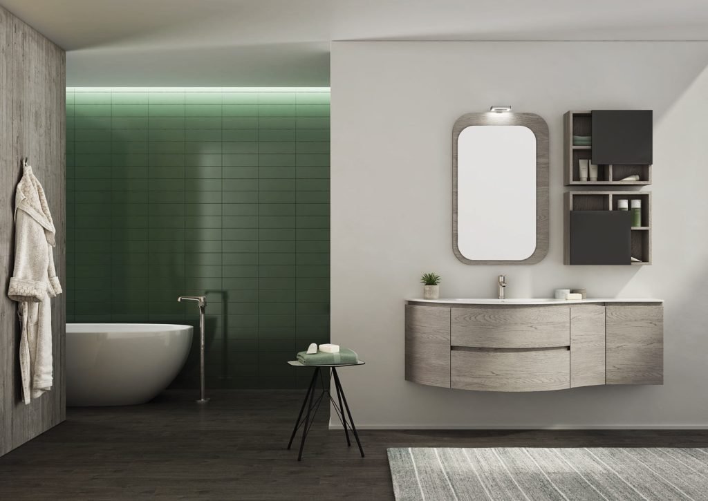 Mobile bagno curvo Legnobagno Freedom Curvo FC01