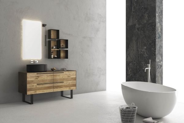 Mobile bagno in castagno Legnobagno Life 01