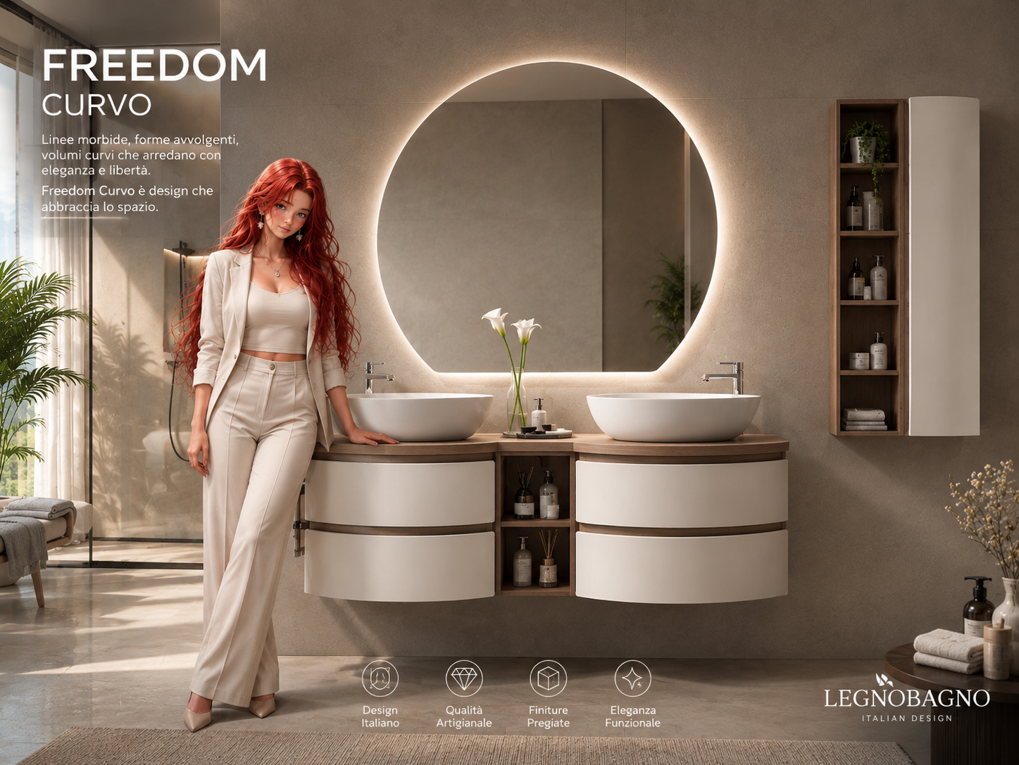 Collezione Legnobagno Freedom Curvo